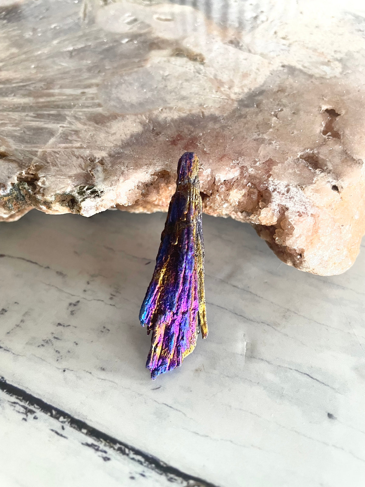 Black Kyanite Titanium Witch Fan/Broom