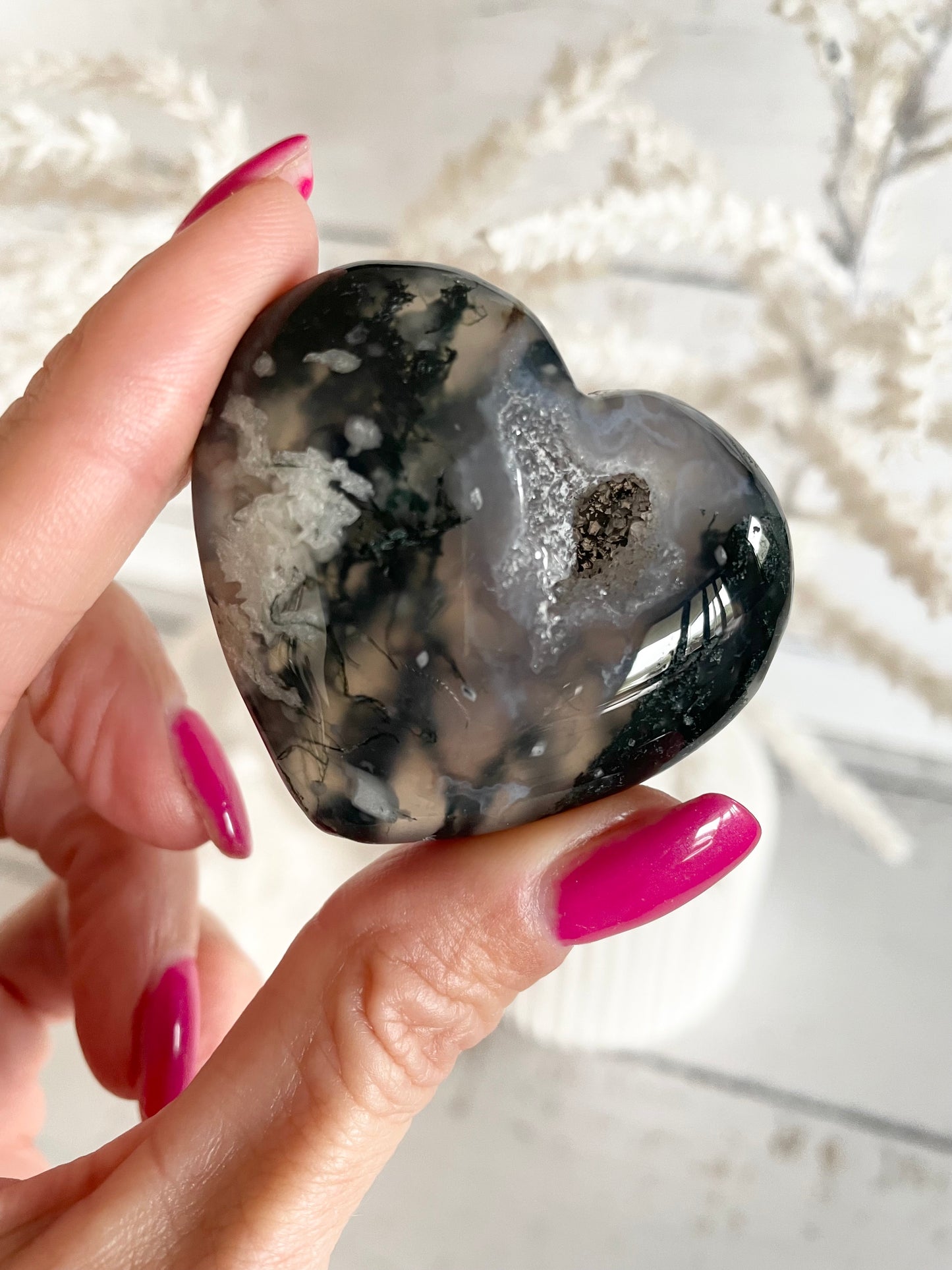Moss Agate Heart
