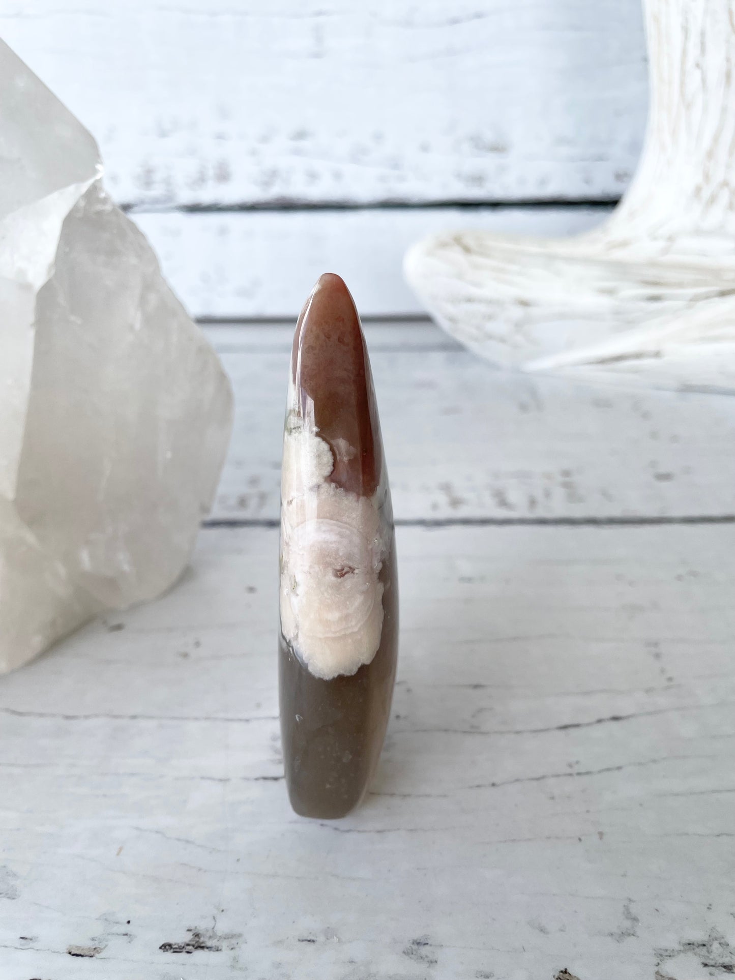 Green Flower Agate Dome