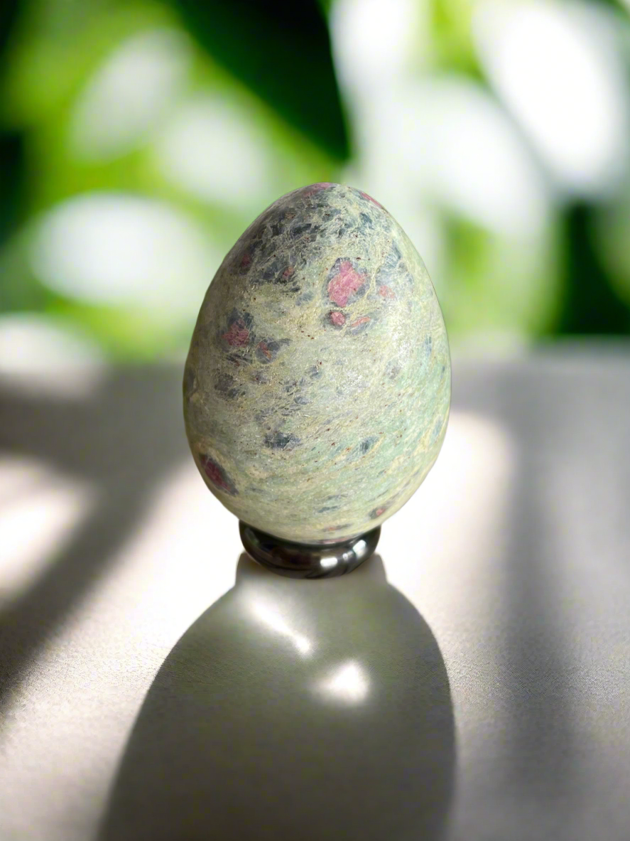 Ruby Fuchsite Egg with holder