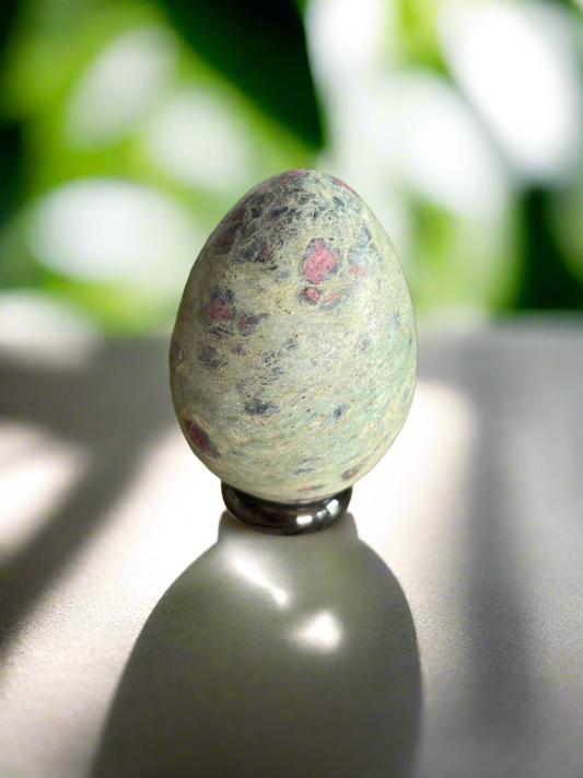 Ruby Fuchsite Egg with holder