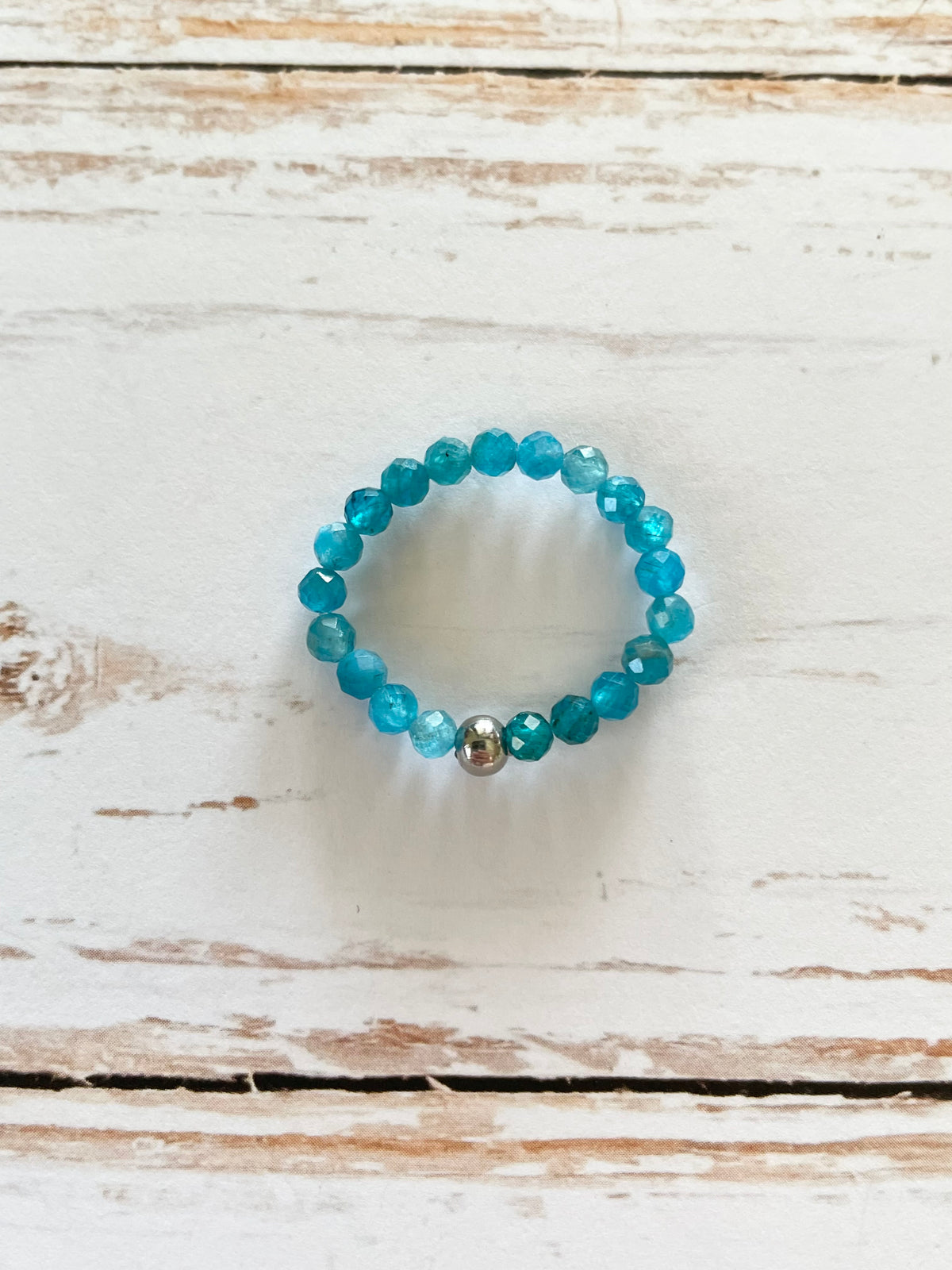 Faceted Apatite Ring size 6-9
