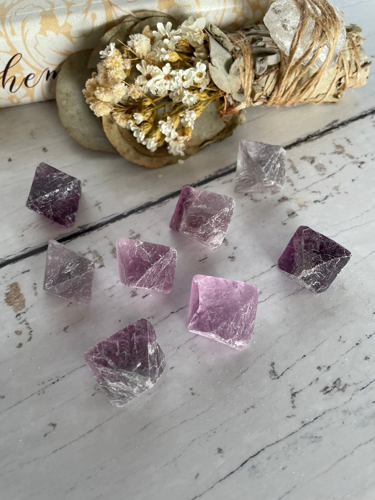 INTUITIVELY CHOSEN ~ Rainbow Fluorite Octahedron