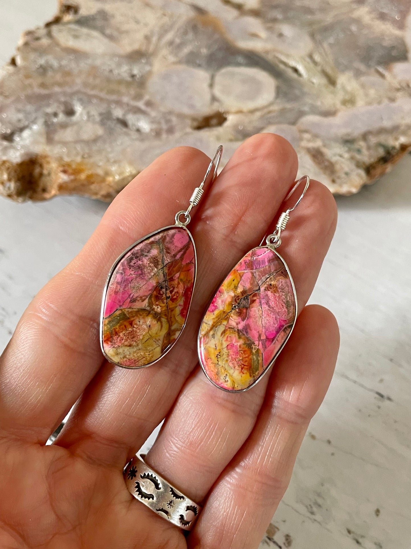 Pink Jasper Dangles