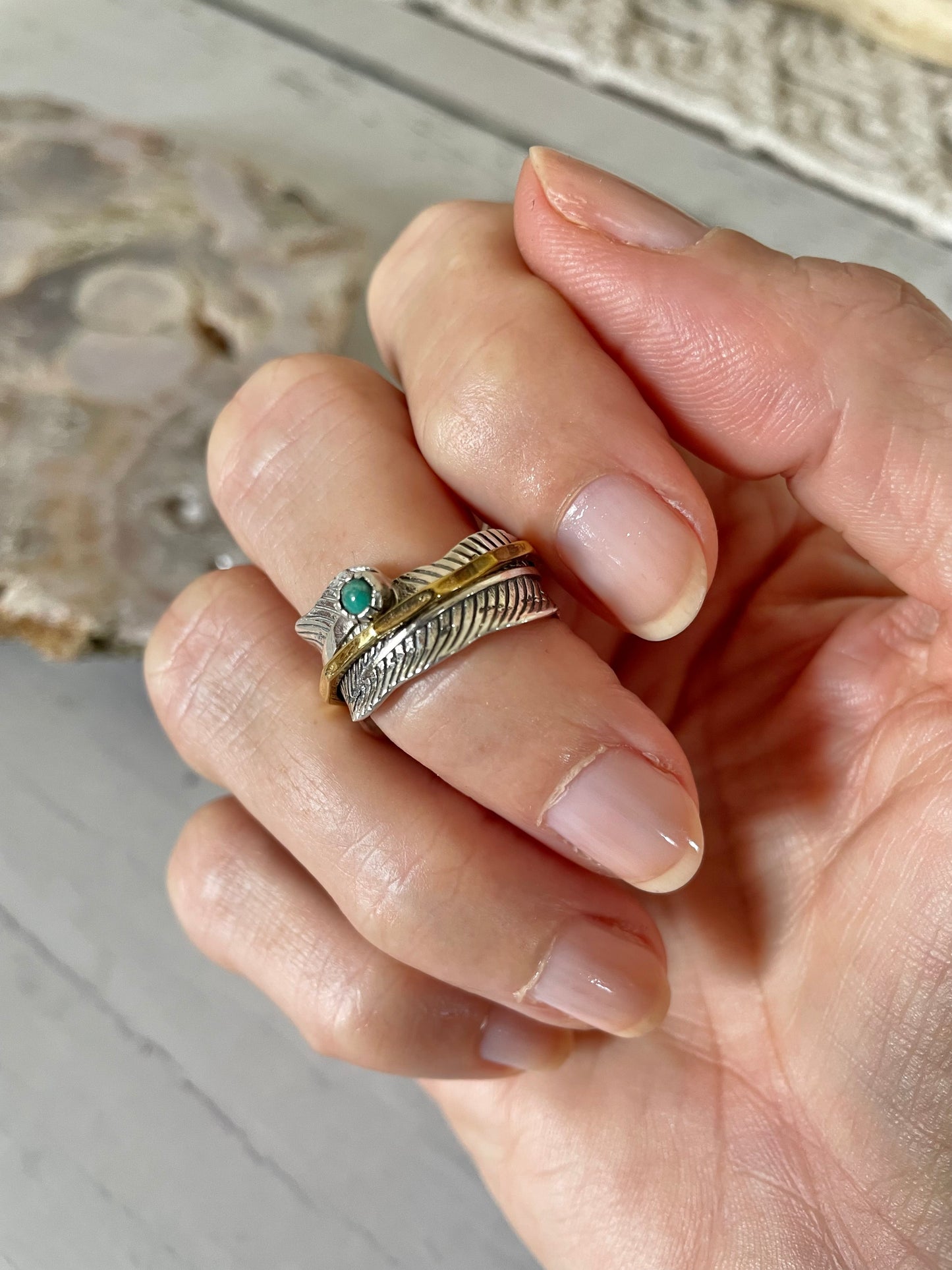 Turquoise Spinner Ring ~ Size 7