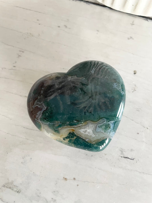 Moss Agate Heart
