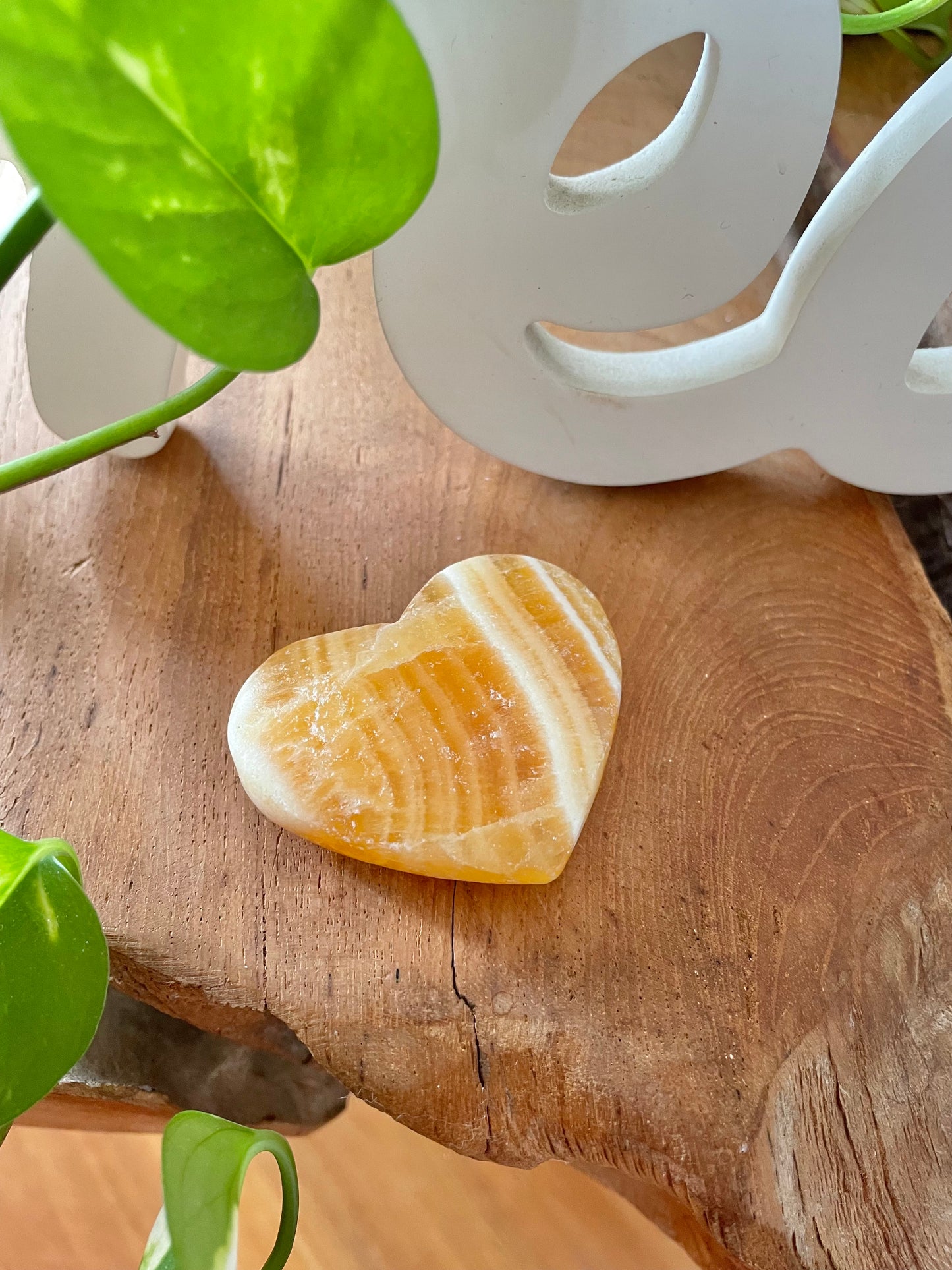 Orange Calcite Heart