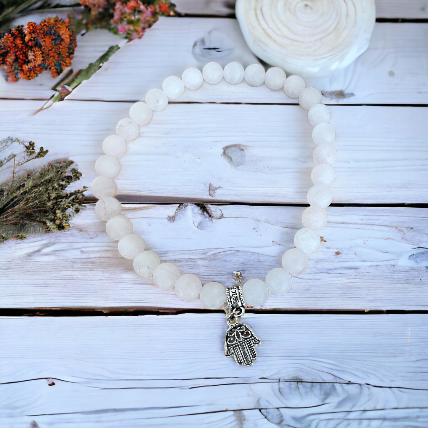 Frosted Rose Quartz Anklet - Harmony