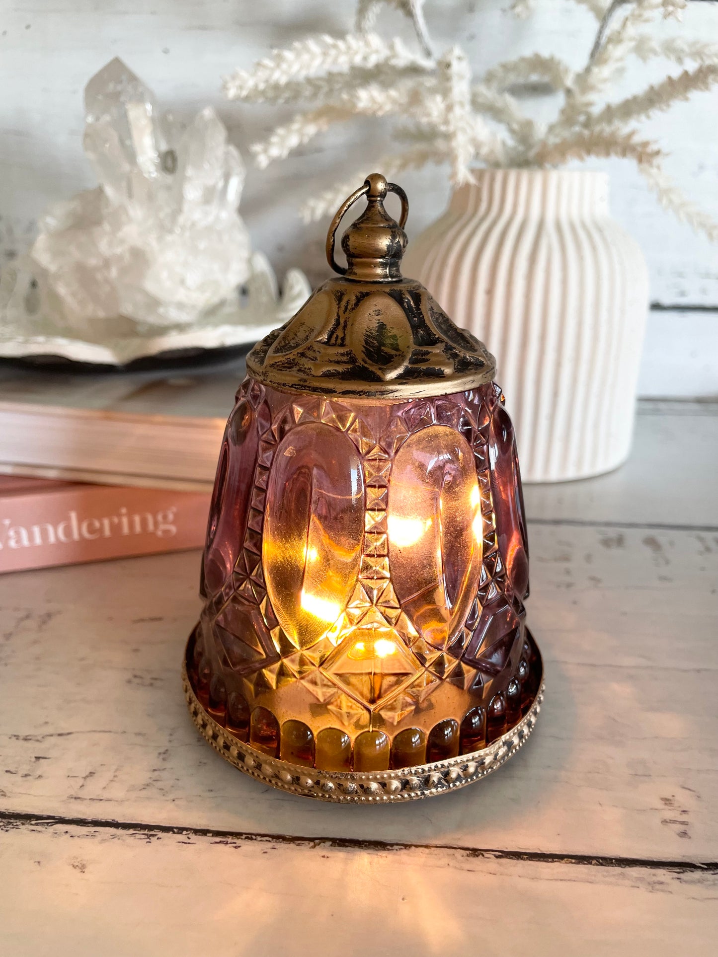 Vintage Plum LED Lantern