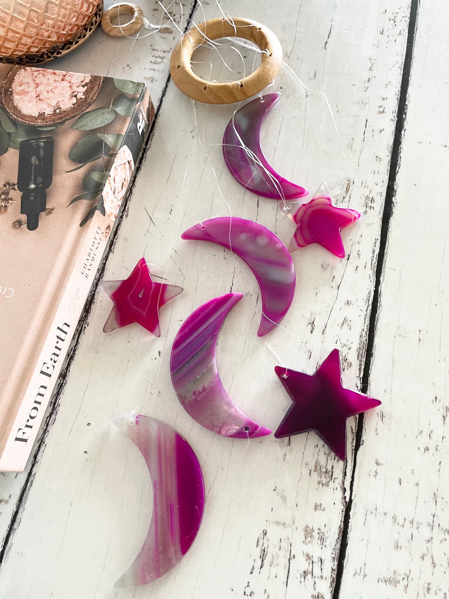 Agate Windchimes ~ Moon & Stars