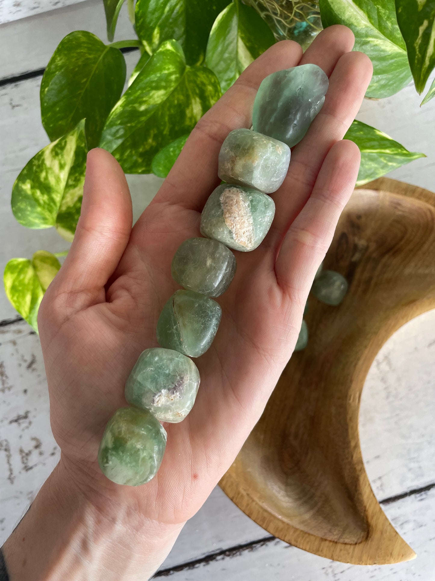 Green Fluorite Tumble Stones