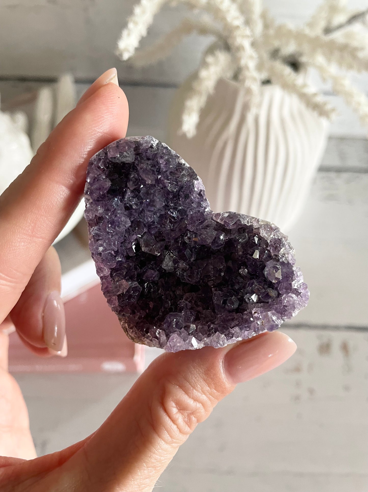 Amethyst Cluster Heart