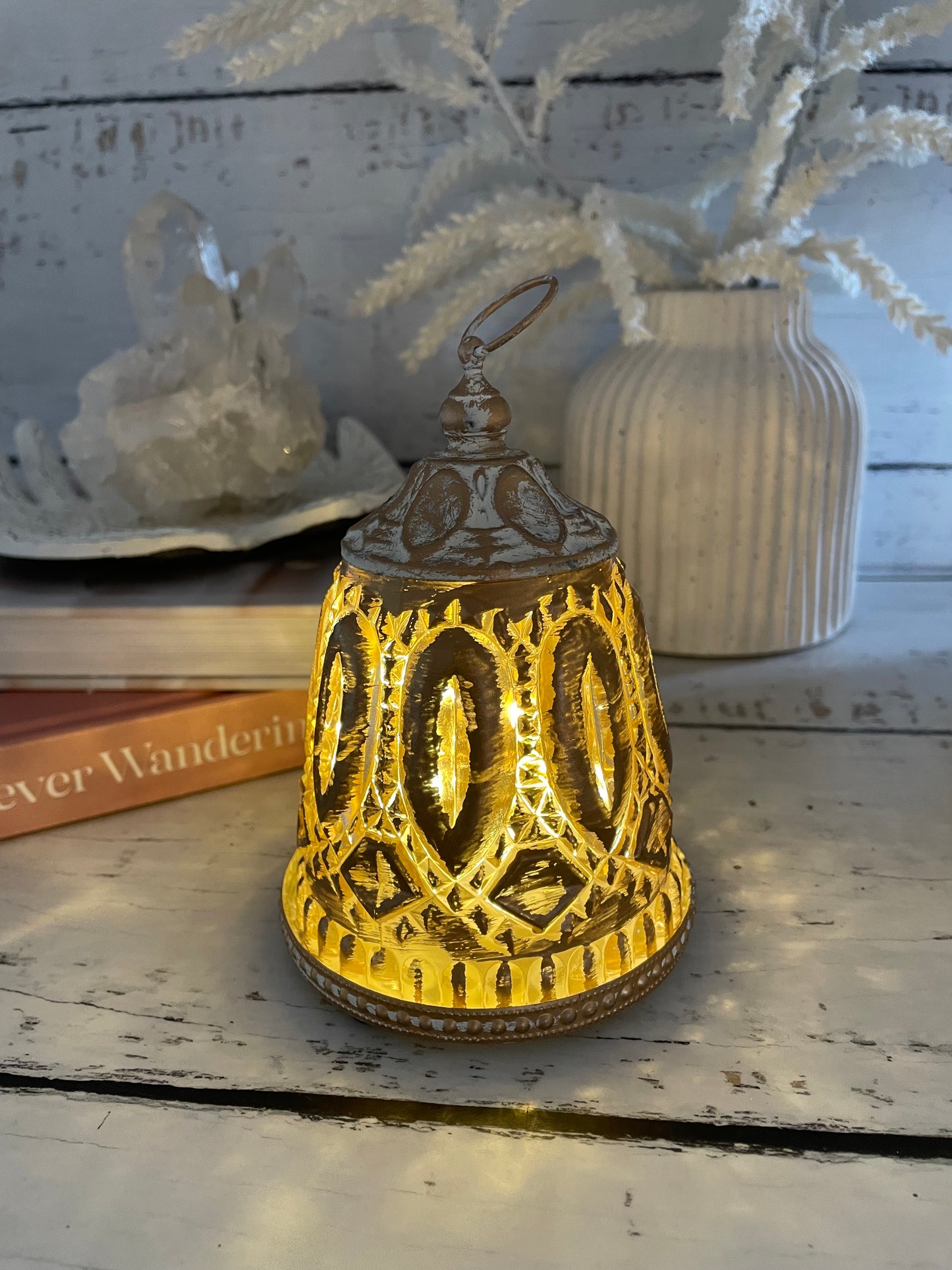 Vintage Gold Wash LED Lantern