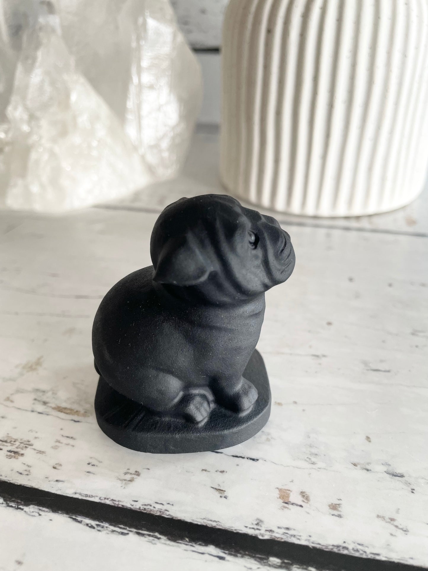 Black Obsidian Dog ~ Pug (that face!)