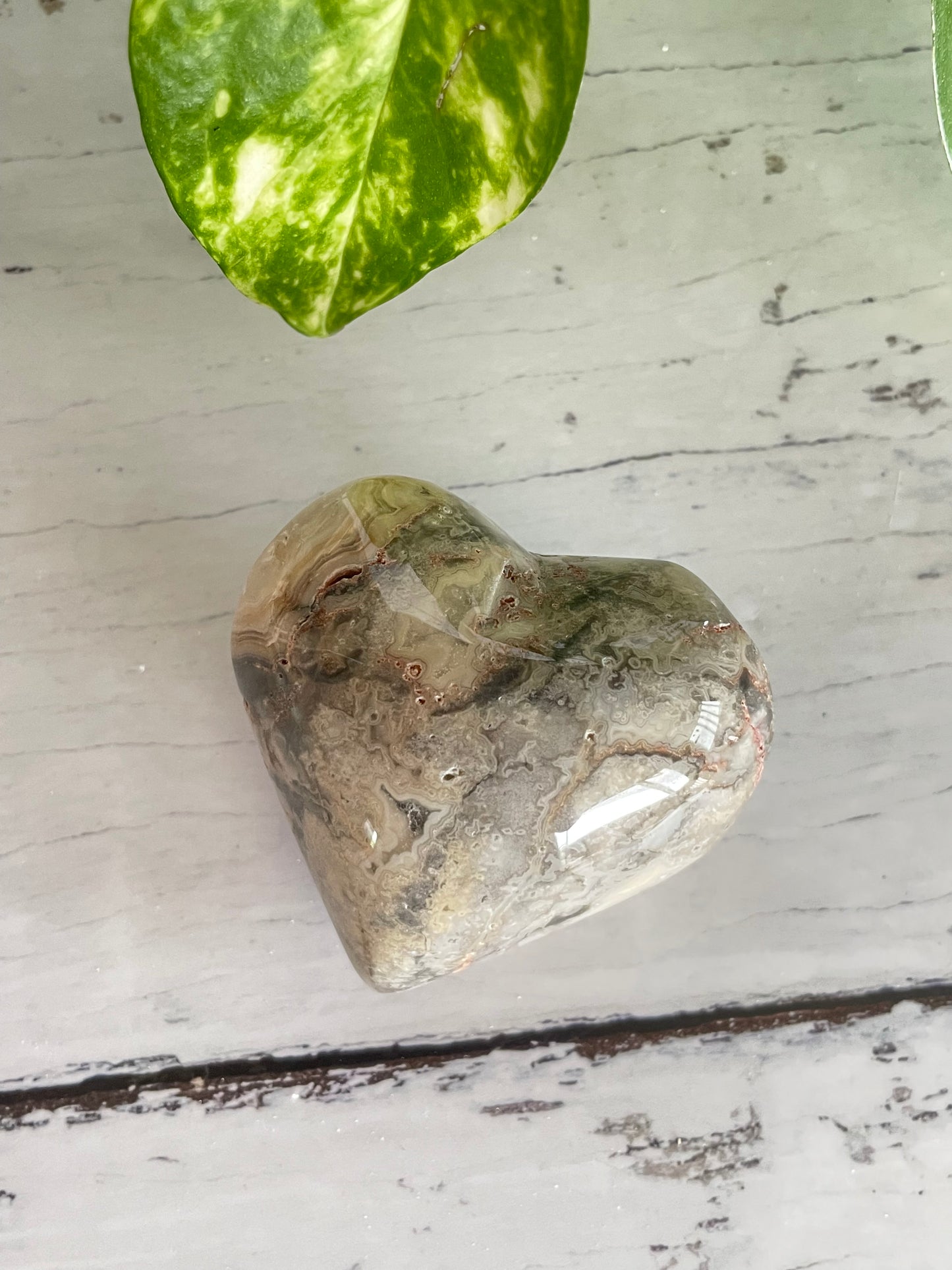 Crazy Lace Agate Heart