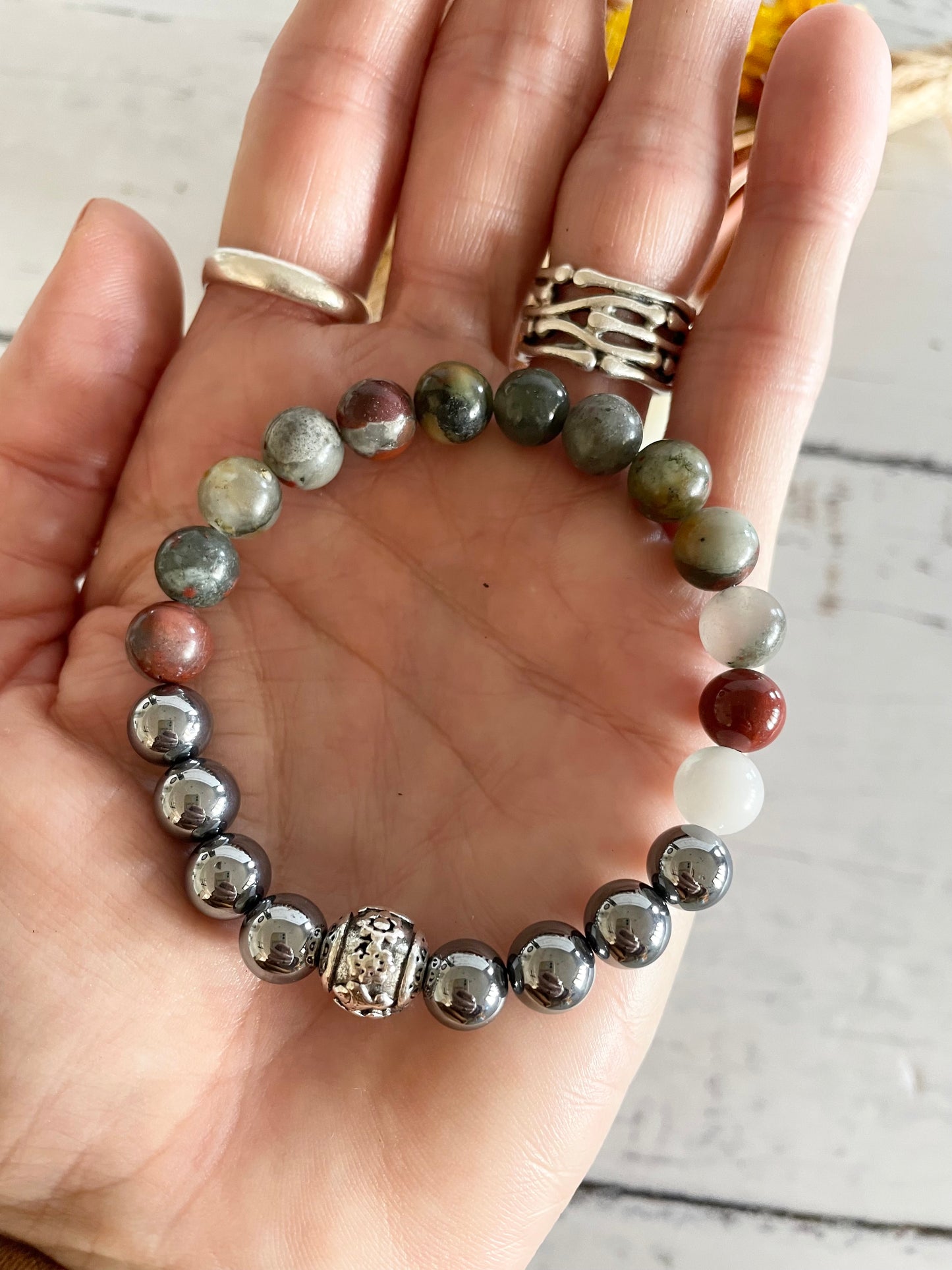 Terahertz & African Bloodstone Healing Bracelet ~ Purification