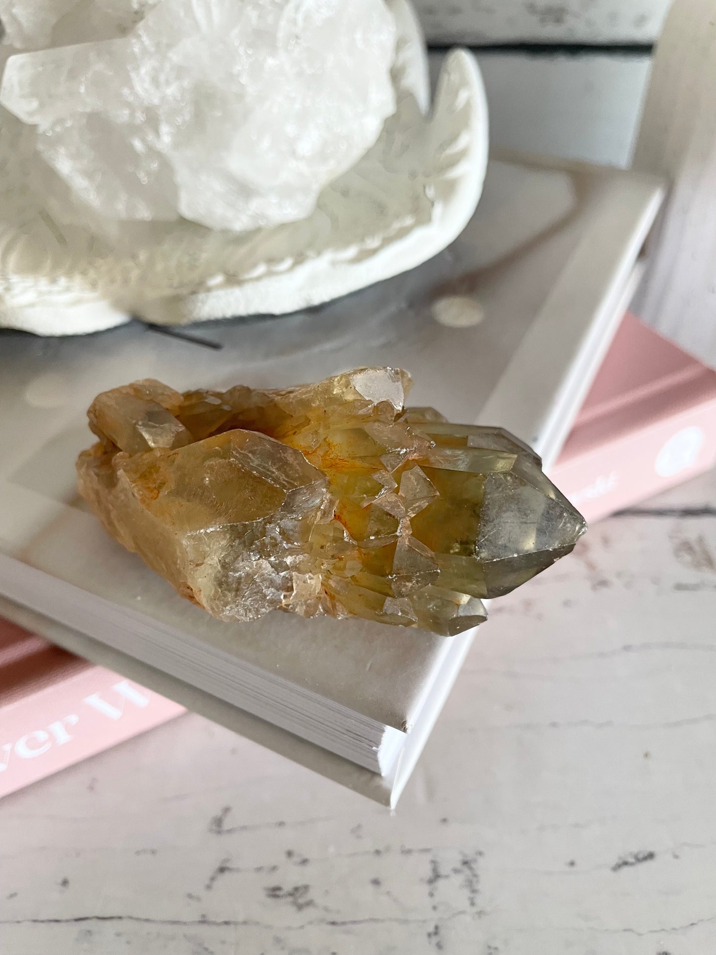 Natural Pineapple Citrine Cluster Point