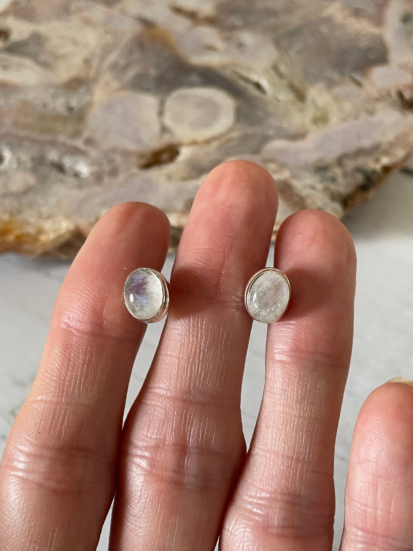 Moonstone Studs