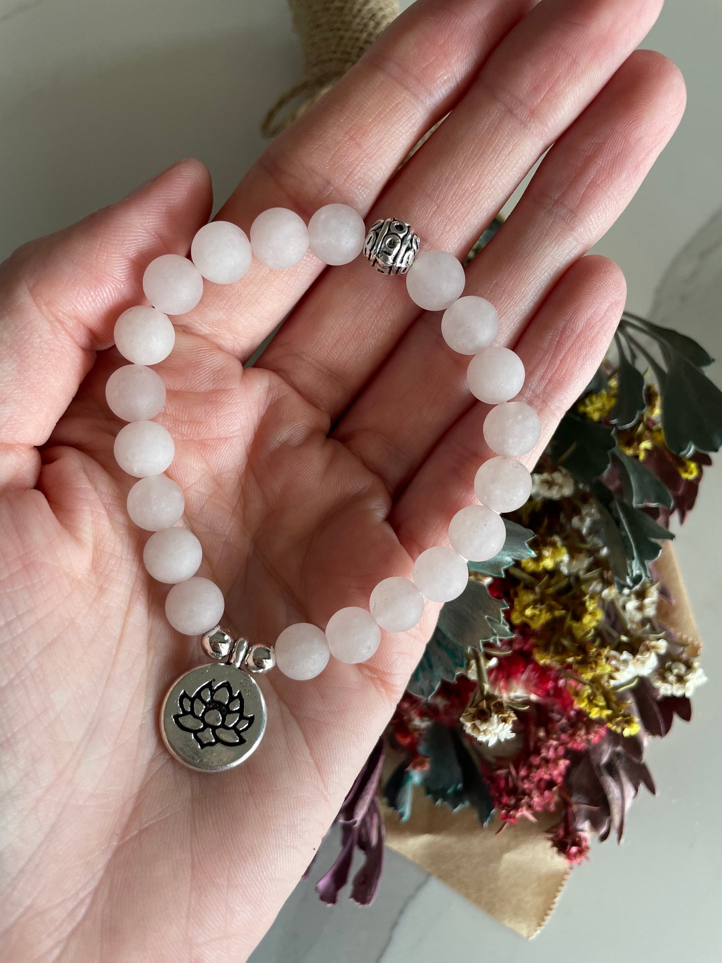 Frosted Rose Quartz Healing Bracelet ~ Soothing