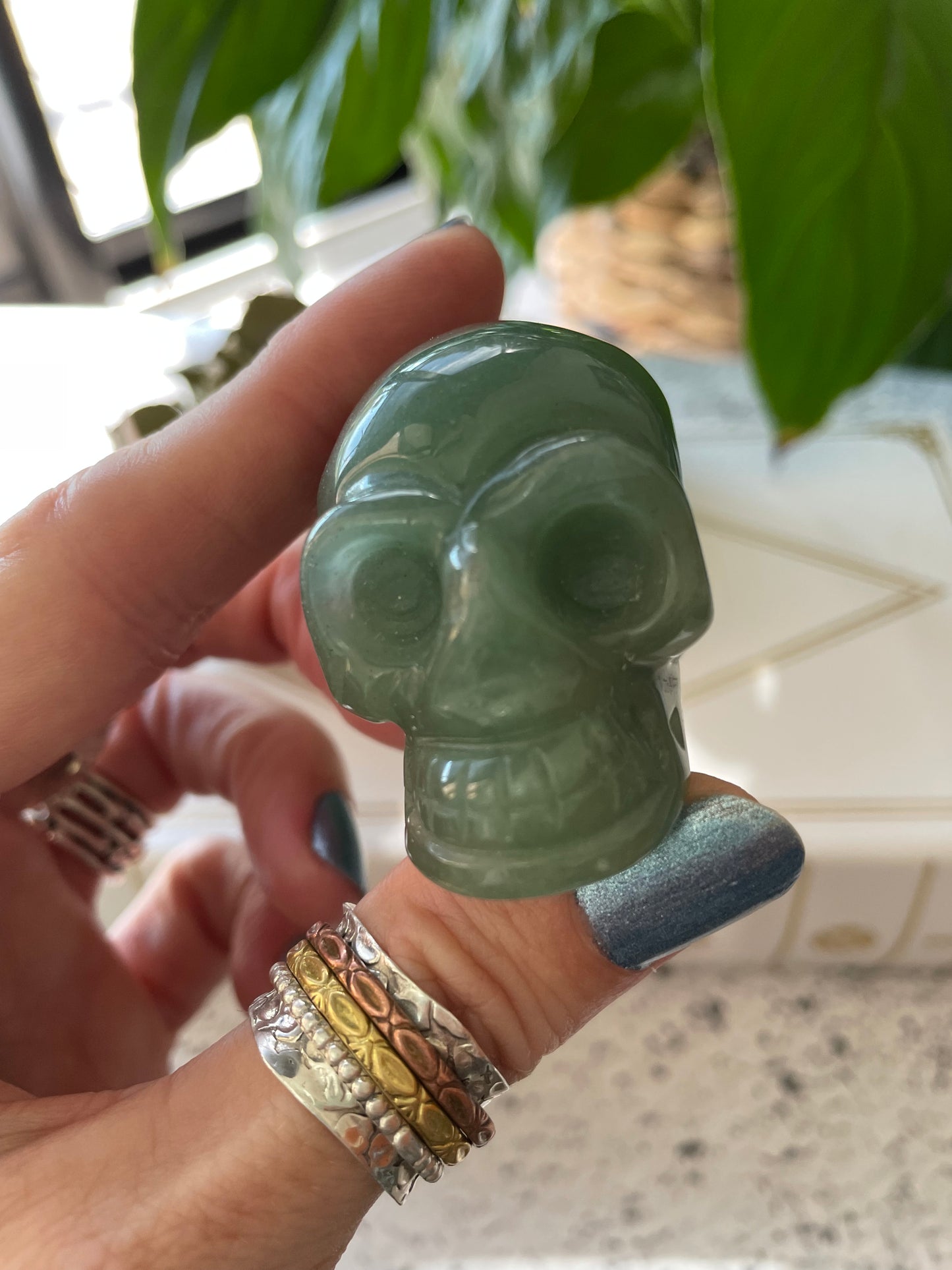 Green Aventurine Skull