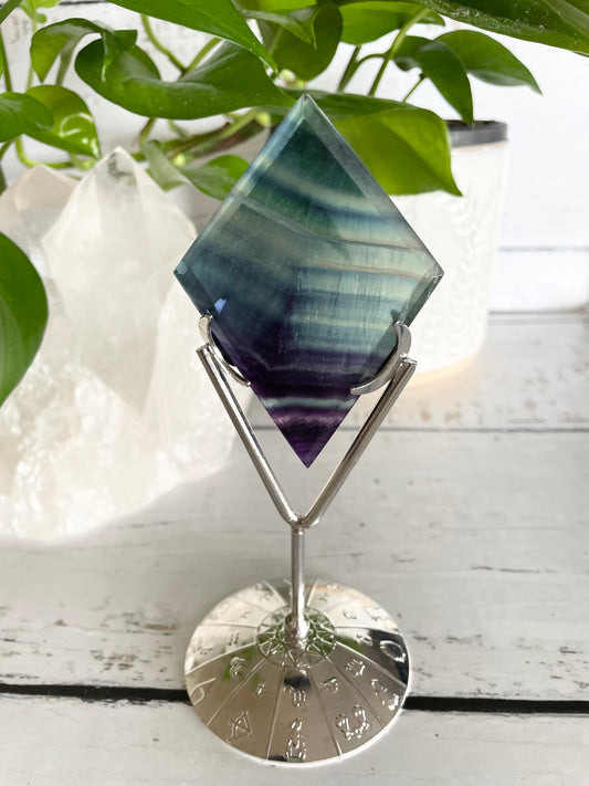 Rainbow Fluorite Diamond ~ 7