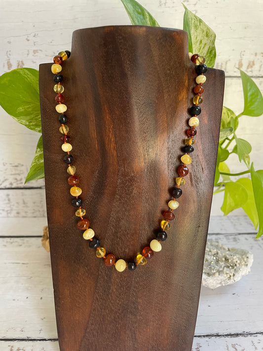 Amber Necklace ~ Multi Tone