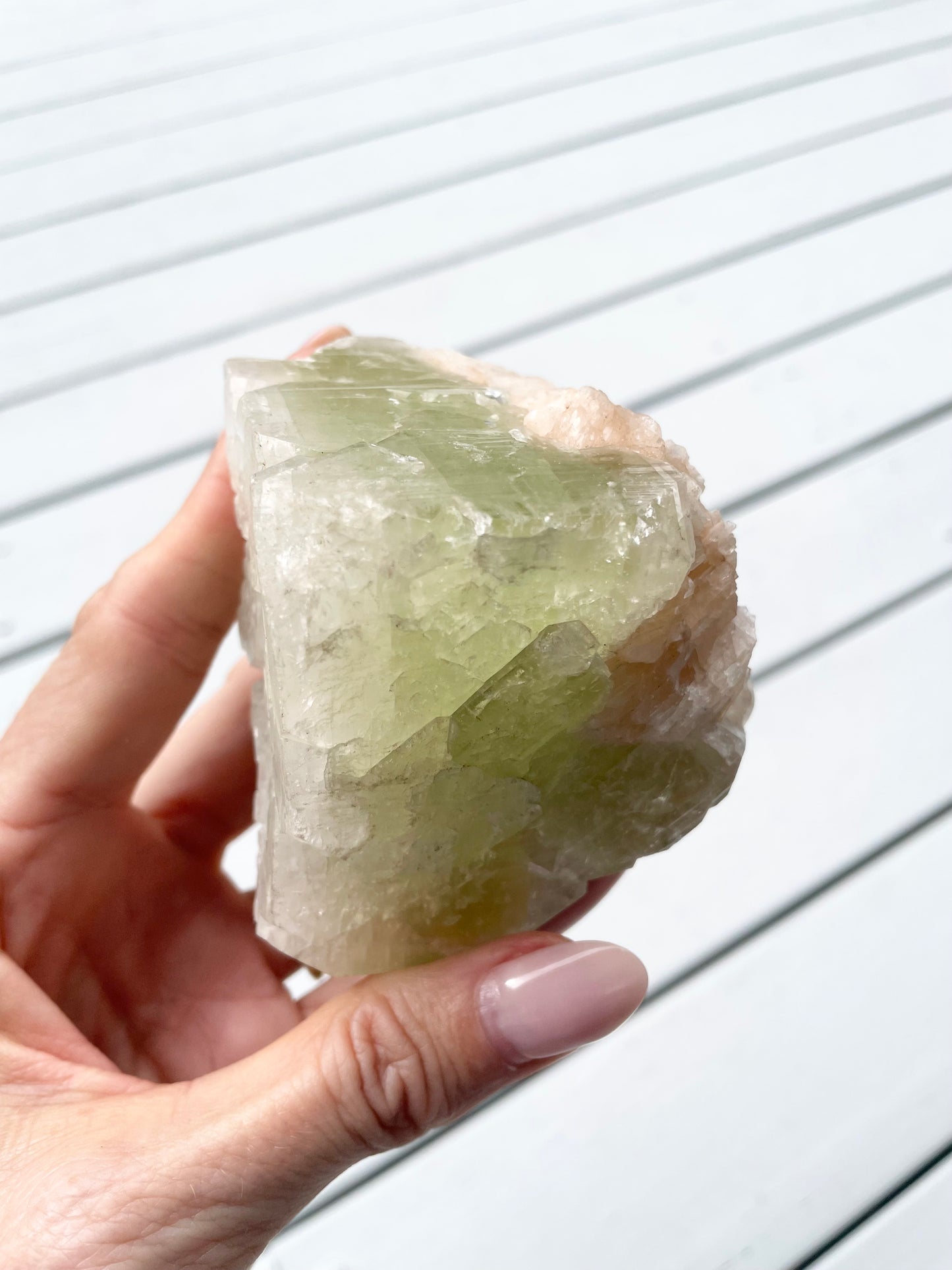 Green Apopyhllite Stilbite Cluster