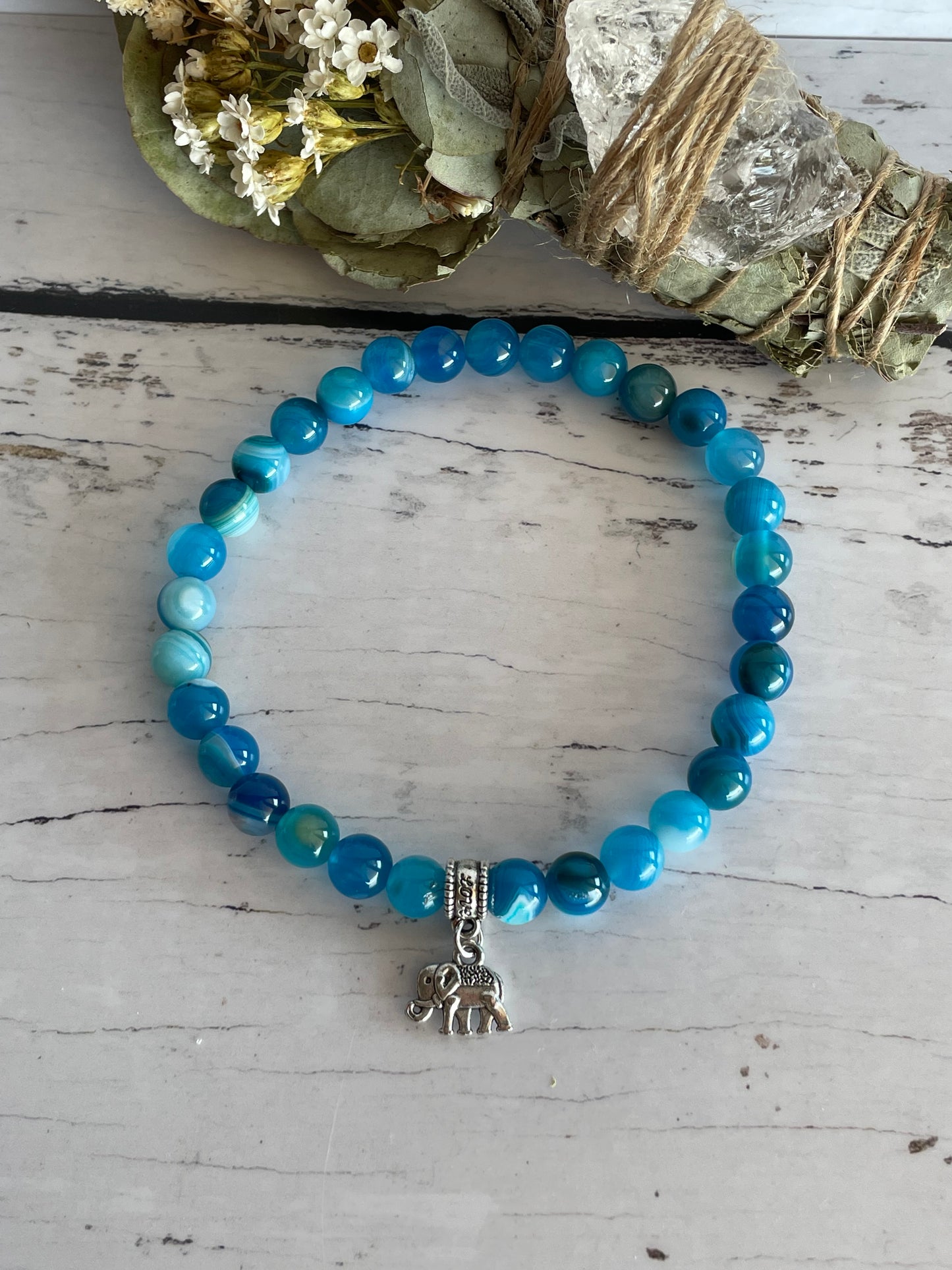 Blue Agate Healing Anklet ~ Transcend ©️