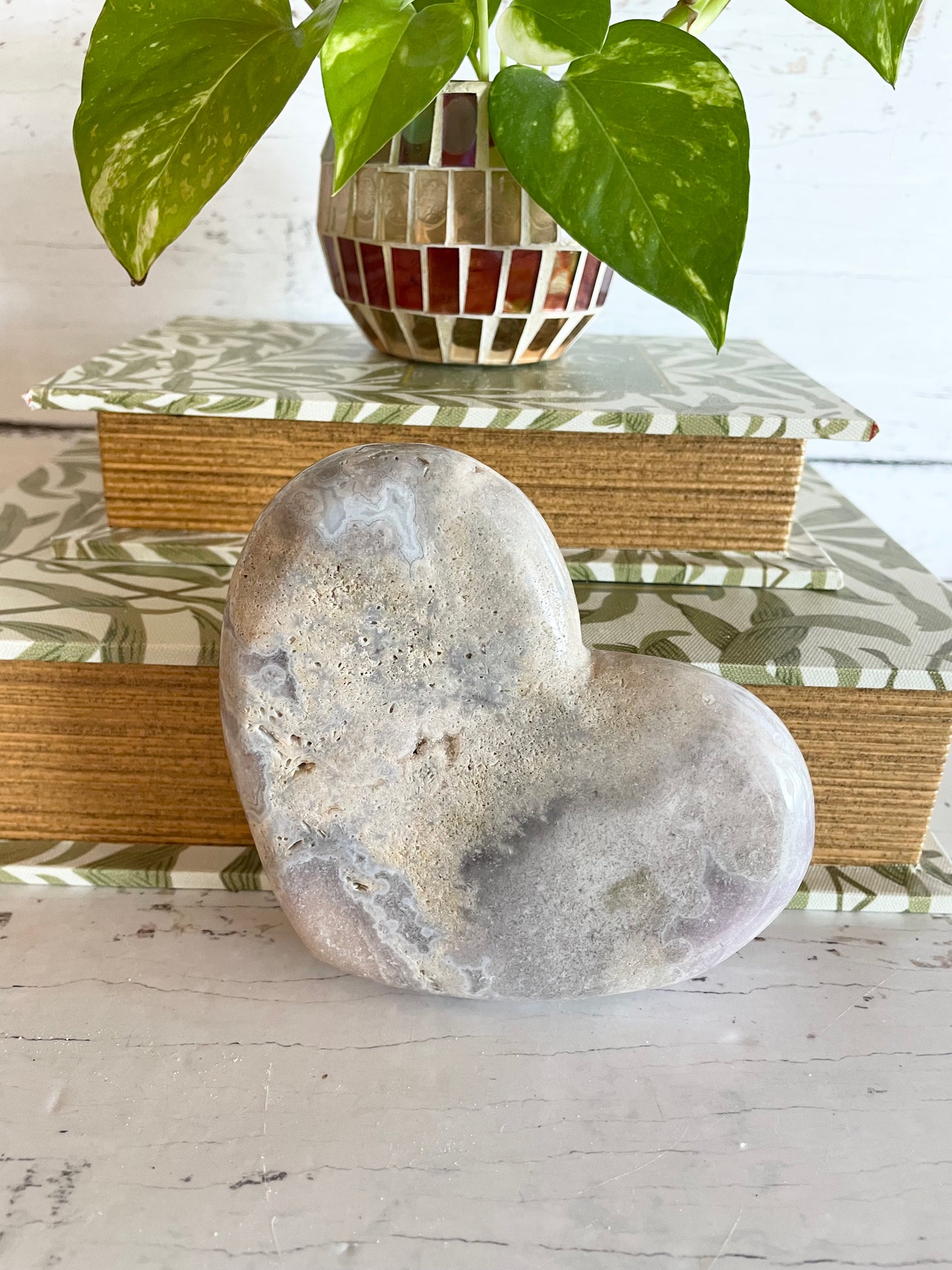 Pink Druzy Amethyst Heart