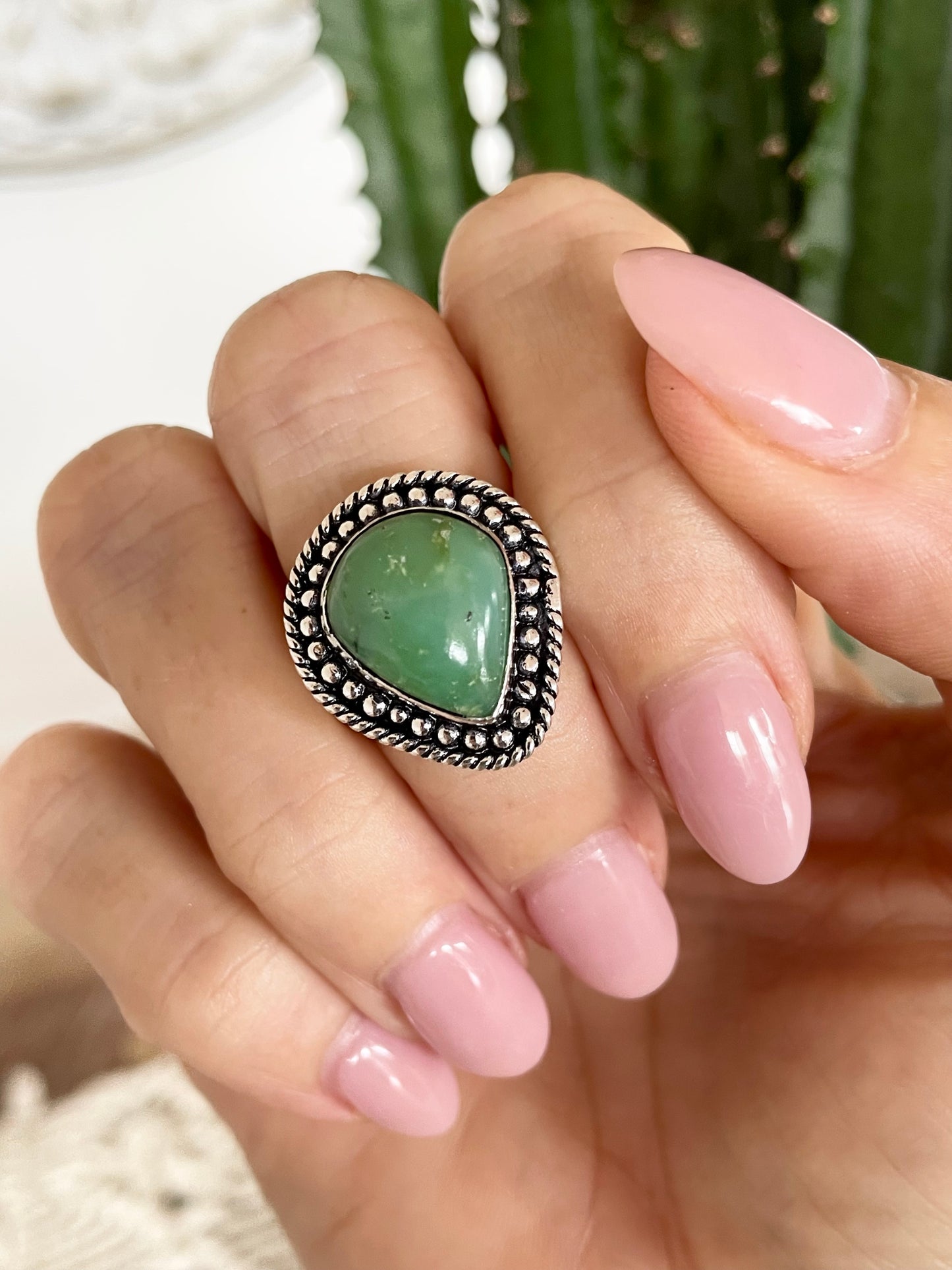 Chrysoprase Ring  ~ size 9