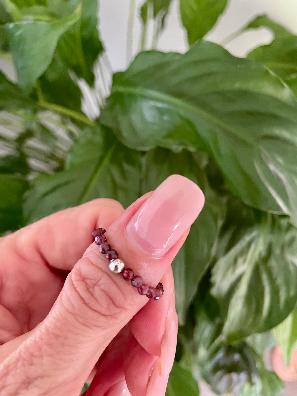 Faceted Garnet Ring Size 6-9