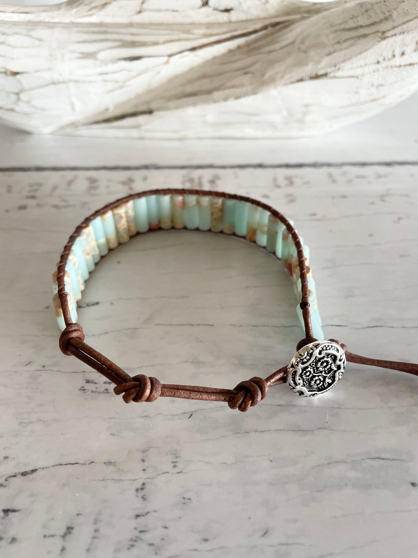 Adjustable Bracelet ~ Shoushan Jasper