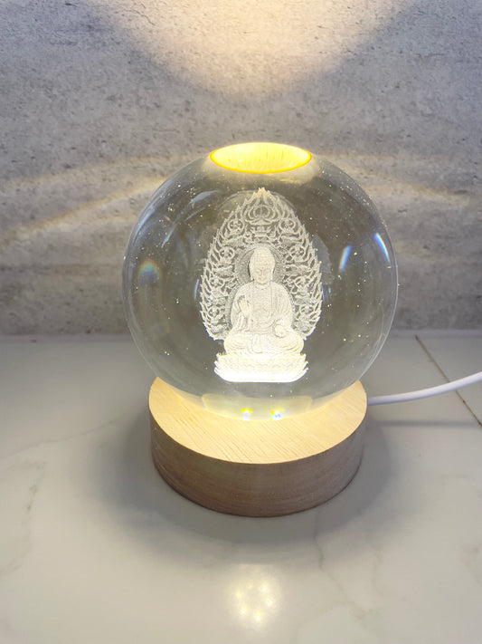 Glass Orb USB Lamp ~ Buddha
