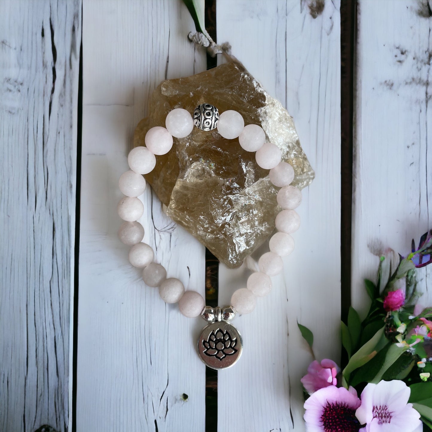 Frosted Rose Quartz Healing Bracelet ~ Soothing