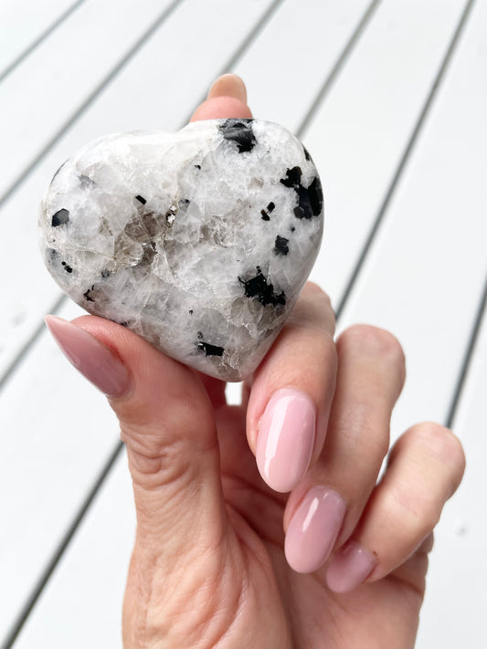 Rainbow Moonstone Heart