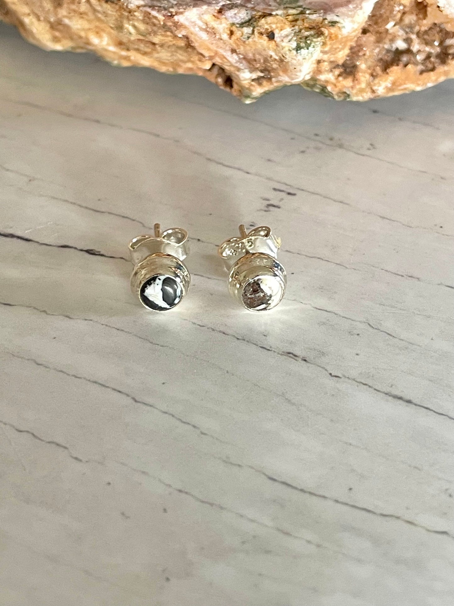 Zebra Jasper Studs