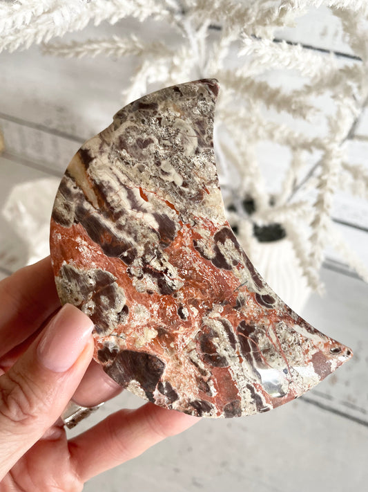 Fortune Agate Crescent Moon