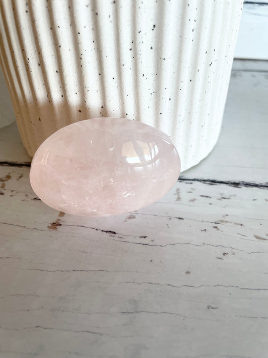 Rose Quartz Pillow Palm Stone