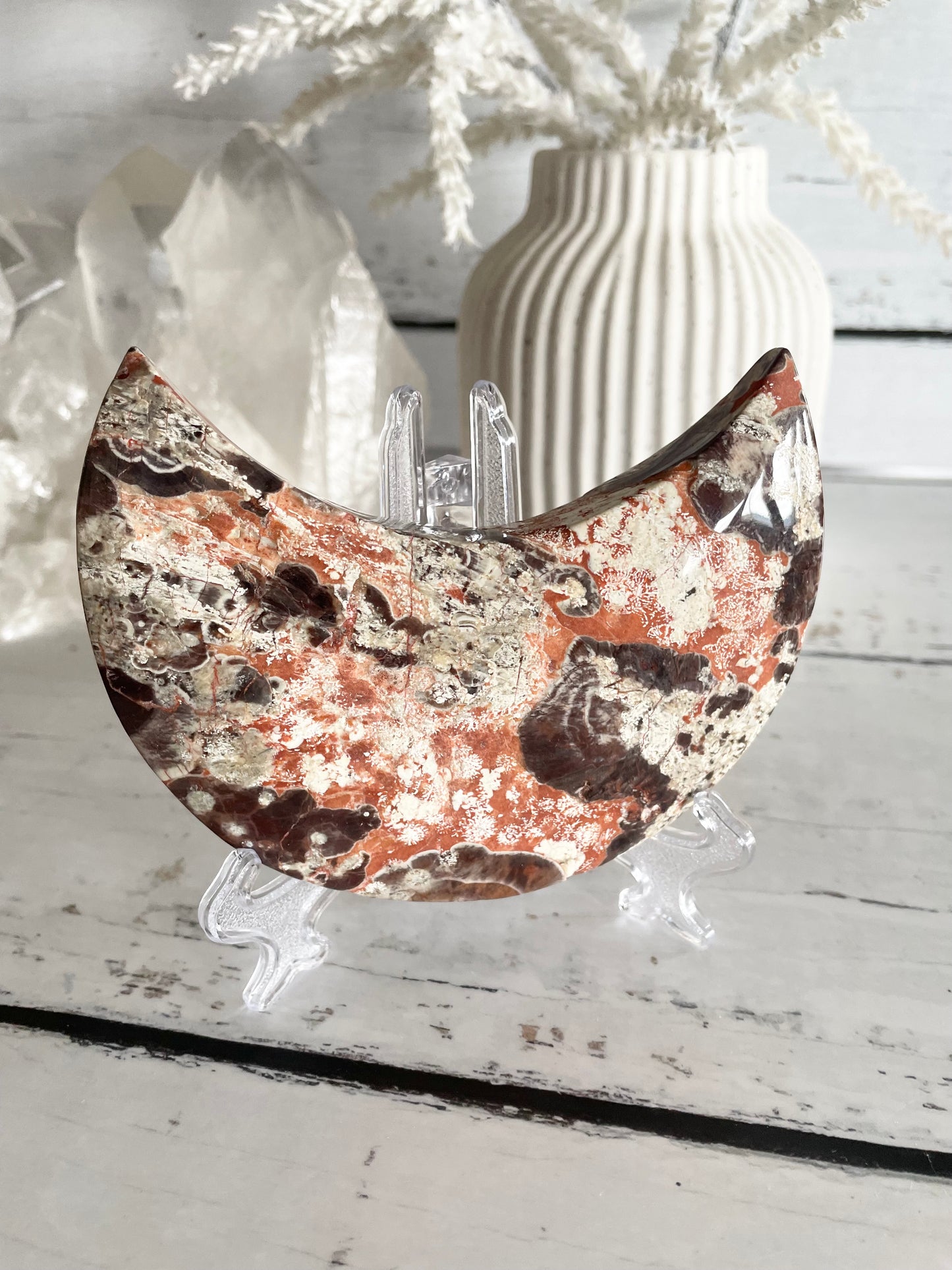 Fortune Agate Crescent Moon
