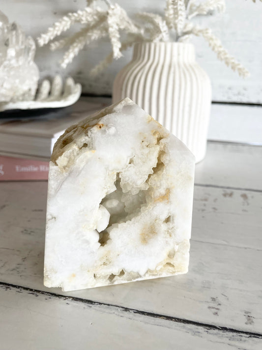 Moroccan Geode Quartz Obelisk