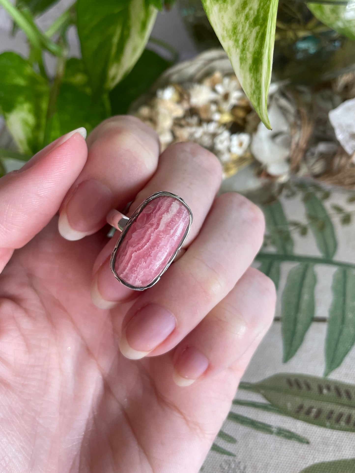 Peruvian Rhodochrosite /Inca Rose Silver Ring