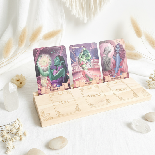 Past Present Future Tarot/Oracle Wooden Holder