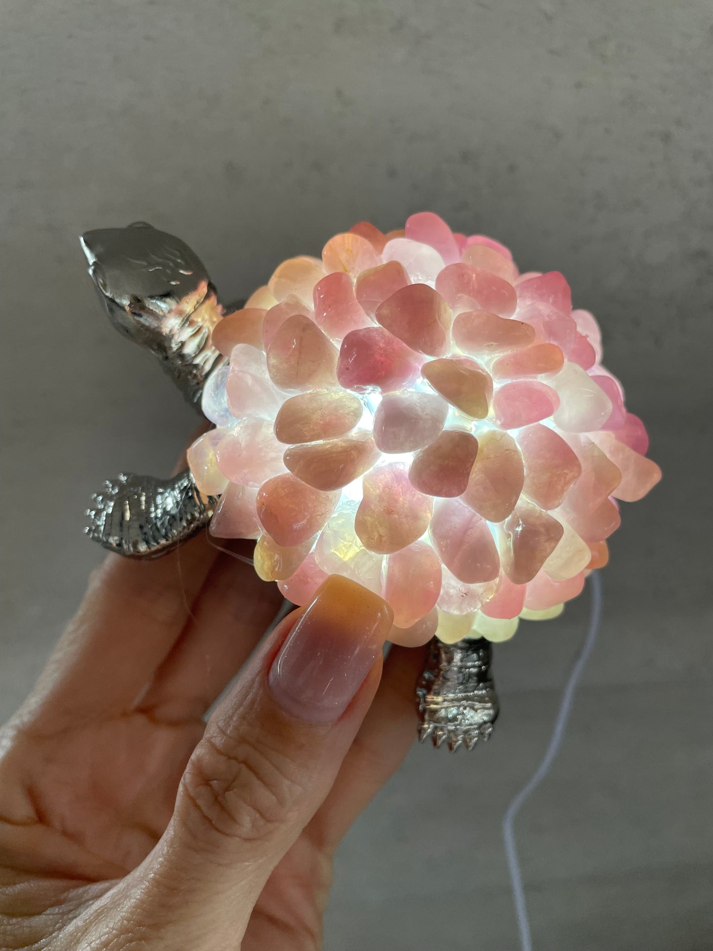 Tortoise Led lamp - Lavender Rose Quartz