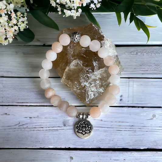 Frosted Peach Aventurine Healing Bracelet ~ Lover