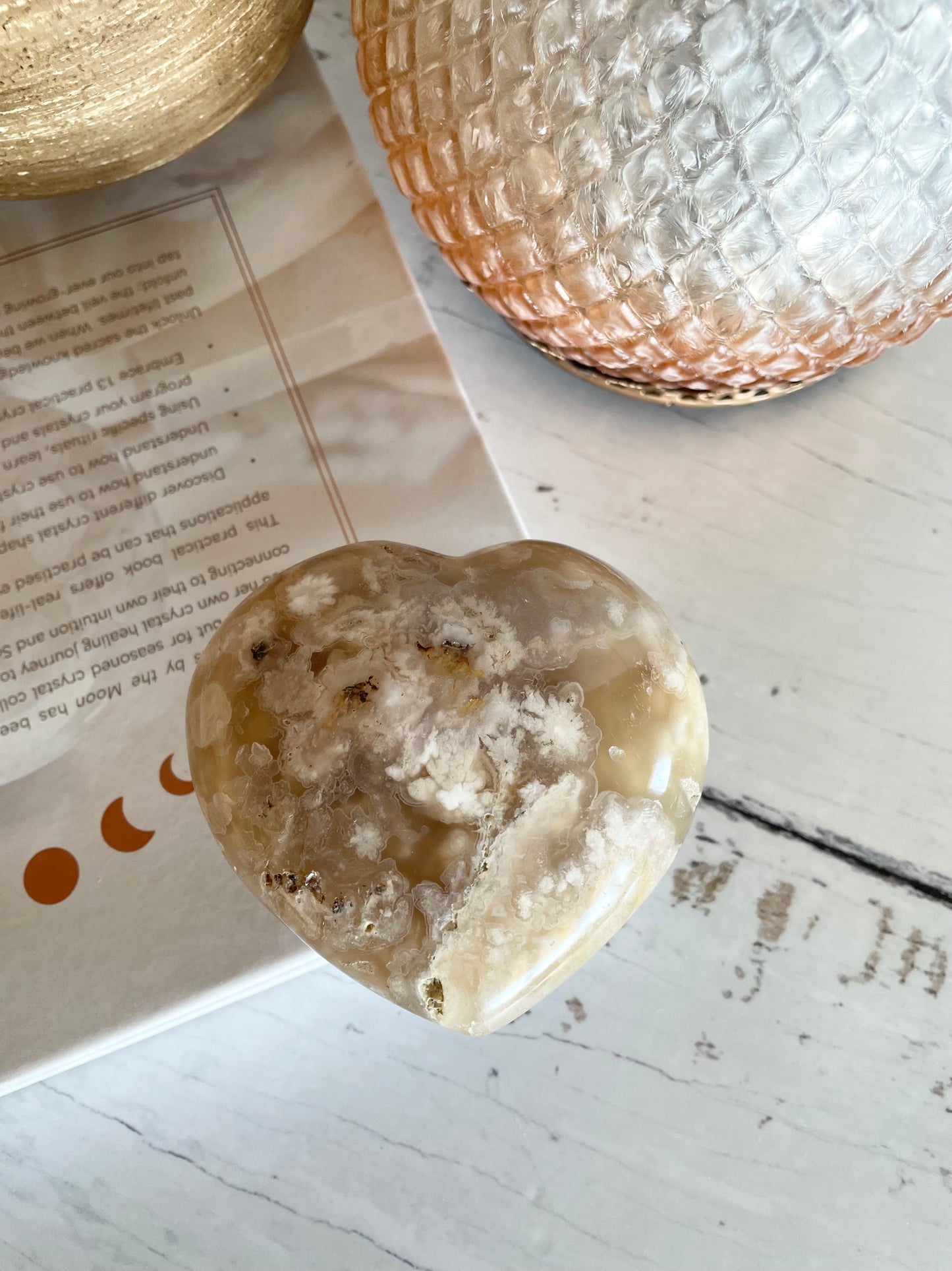 Flower Agate Heart