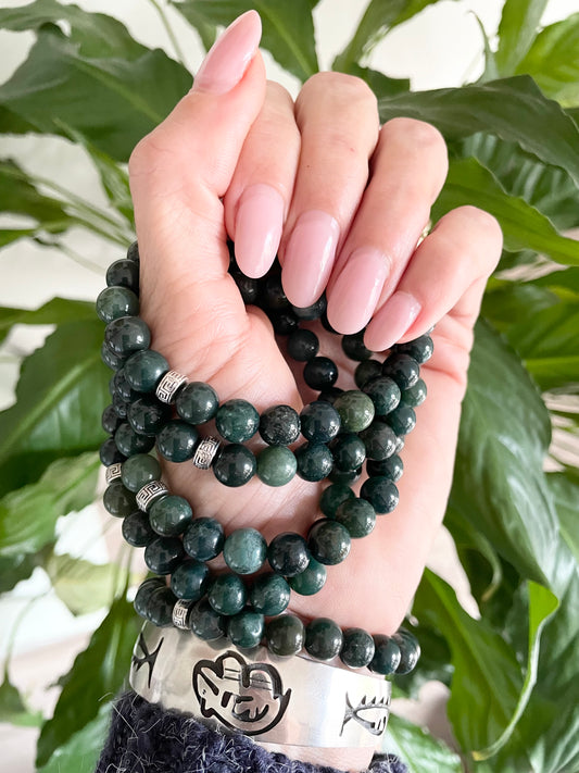 Moss Agate gemstone Bracelet