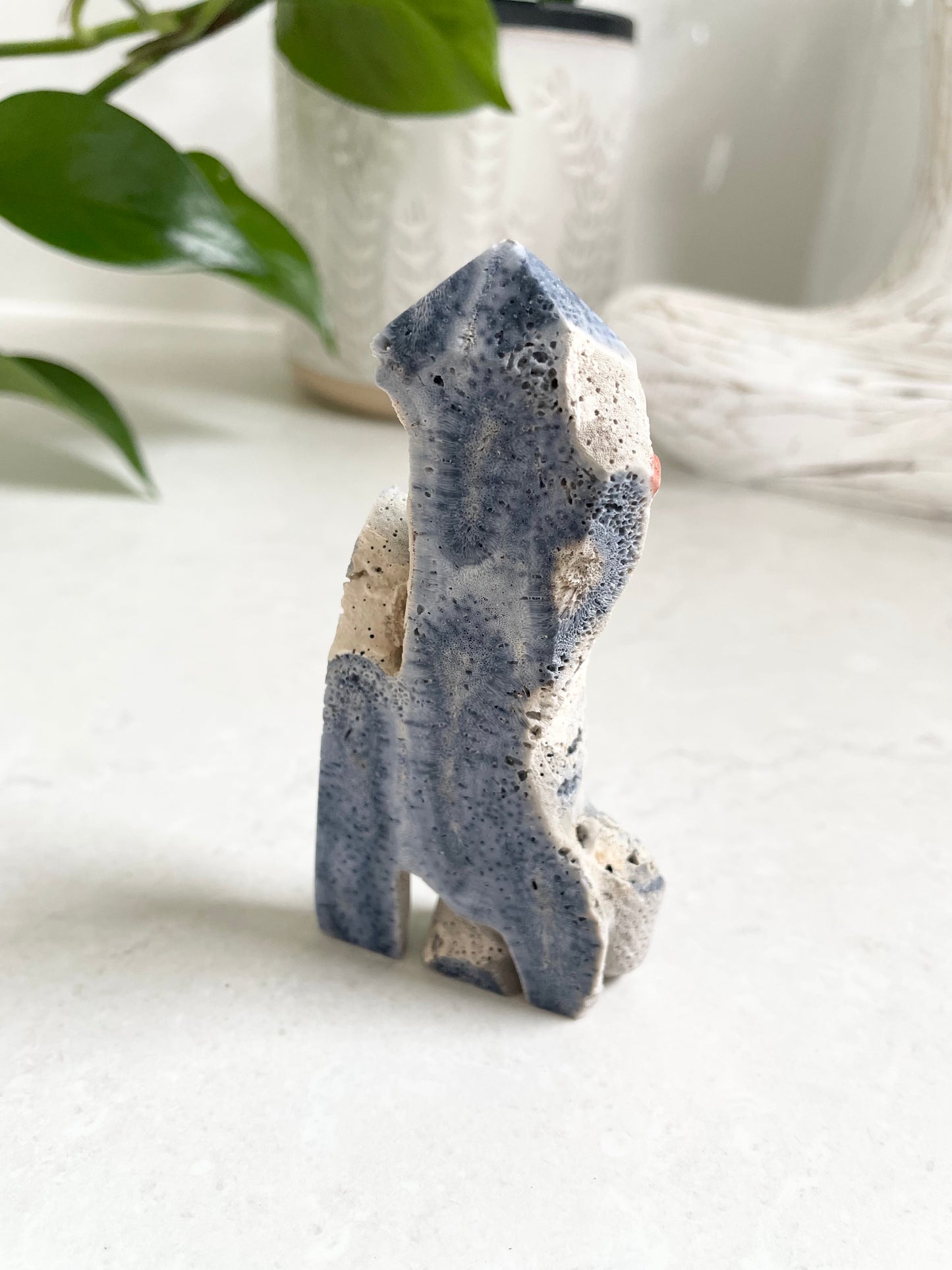 Blue coral jade Obelisk