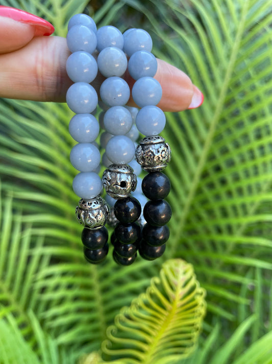 Shungite/Angelite Healing Bracelet