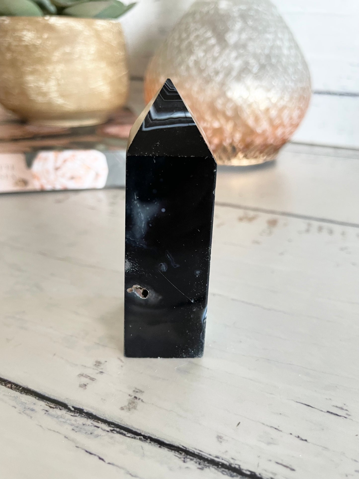 Black Agate Obelisk