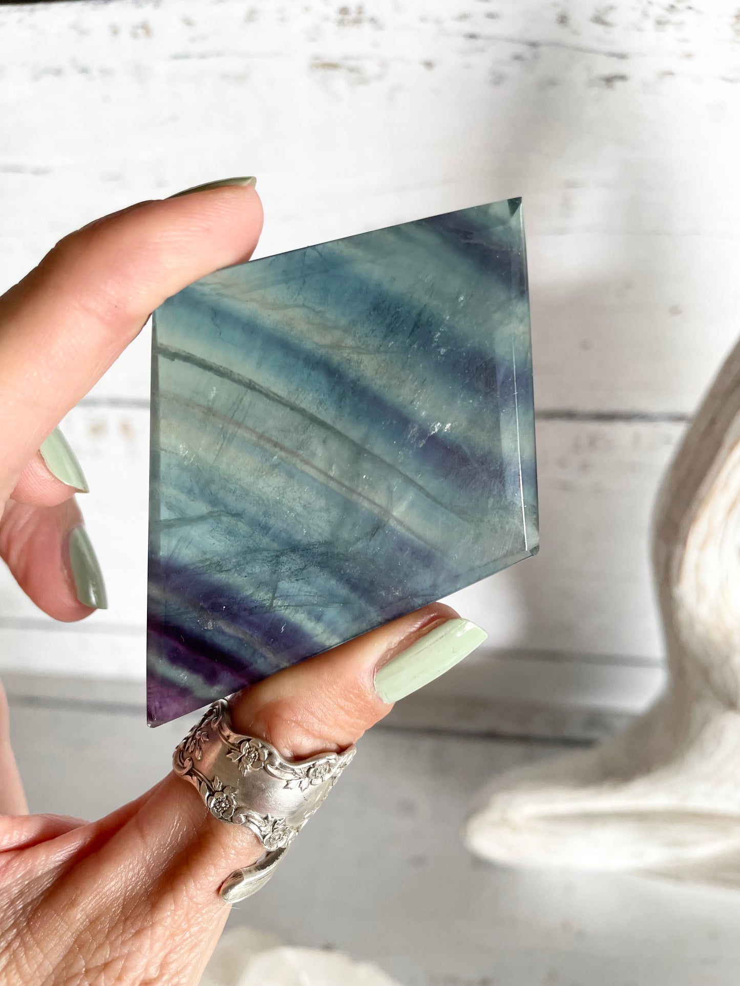 Rainbow Fluorite Diamond ~ 11